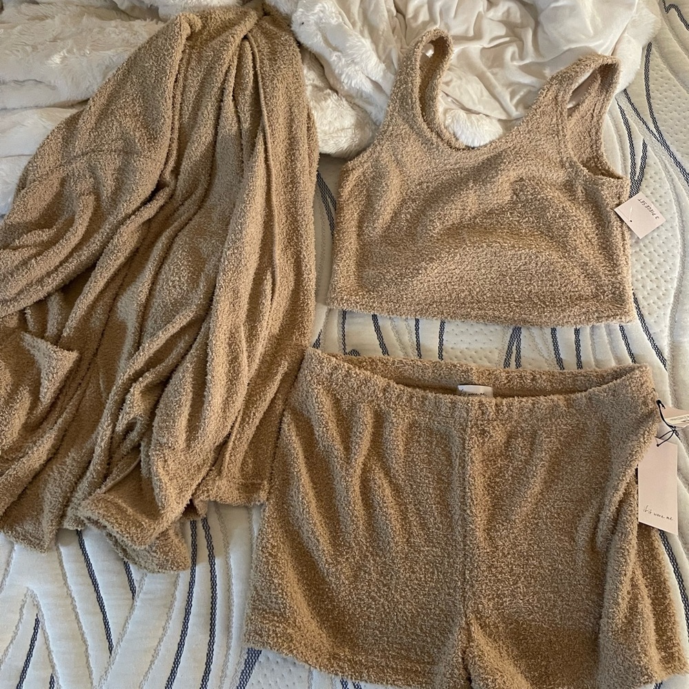 fuzzy 3 piece lounge set